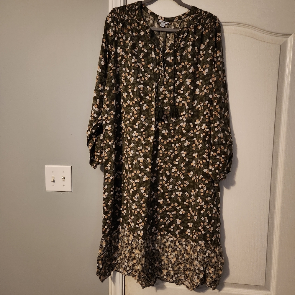 Green floral Sonoma brand dress